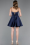 Short Navy Blue Satin Cocktail Dress ABK2603