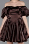 Short Brown Satin Cocktail Dress ABK2605