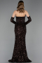 Long Brown Scaly Evening Dress ABU6041