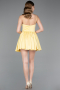 Short Yellow Satin Cocktail Dress ABK2608