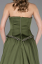 Olive Drab Long Satin Evening Dress ABU5684