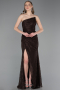 Long Brown Dantelle Evening Dress ABU6050