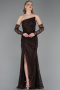 Long Brown Dantelle Evening Dress ABU6050