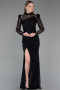 Long Black Dantelle Evening Dress ABU6050