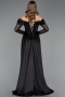 Black Long Dantelle Evening Dress ABU5653