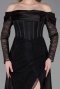 Black Long Dantelle Evening Dress ABU5653