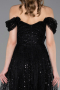Black Midi Beaded Party Dress ABK2594