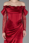 Burgundy Long Satin Evening Dress ABU5829