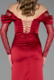 Burgundy Long Satin Evening Dress ABU5829