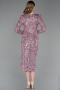 Powder Color Midi Scaly Cocktail Dress ABK2543