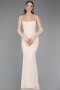 Beige Long Dantelle Mermaid Prom Dress ABU5933