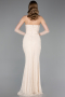 Beige Long Dantelle Mermaid Prom Dress ABU5933