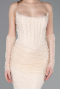 Beige Long Dantelle Mermaid Prom Dress ABU5933