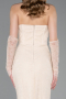 Beige Long Dantelle Mermaid Prom Dress ABU5933