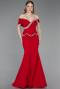 Long Red Mermaid Prom Dress ABU6046