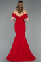 Long Red Mermaid Prom Dress ABU6046