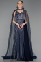 Long Navy Blue Stony Evening Dress ABU6052