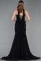 Long Black Chiffon Evening Dress ABU6055