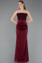 Long Burgundy Satin Prom Gown ABU6061