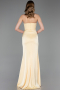 Long Yellow Satin Prom Gown ABU6061