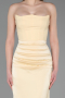 Long Yellow Satin Prom Gown ABU6061