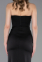 Long Black Satin Prom Gown ABU6061