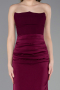 Long Cherry Colored Satin Prom Gown ABU6061