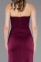 Long Cherry Colored Satin Prom Gown ABU6061