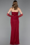 Burgundy Long Dantelle Evening Dress ABU5736