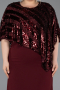 Midi Burgundy Plus Size Evening Gown ABK2609