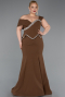 Long Brown Plus Size Evening Dress ABU6047