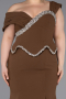 Long Brown Plus Size Evening Dress ABU6047