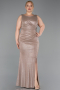 Gold Long Plus Size Evening Dress ABU5231