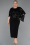 Midi Black Plus Size Evening Gown ABK2609