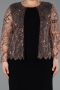 Black-Copper Midi Plus Size Evening Gown ABK2417