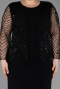 Midi Black Plus Size Evening Gown ABK2417