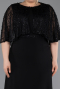 Long Black Chiffon Plus Size Evening Dress ABU6063