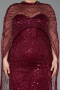 Burgundy Long Beaded Plus Size Wedding Dress ABU5328