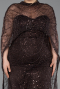 Brown Long Beaded Plus Size Wedding Dress ABU5328