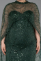 Emerald Green Long Beaded Plus Size Wedding Dress ABU5328