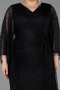 Long Black Dantelle Plus Size Evening Gown ABU6065