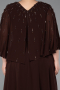 Long Brown Chiffon Plus Size Evening Dress ABU6066