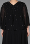 Long Black Chiffon Plus Size Evening Dress ABU6066