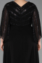 Long Black Chiffon Plus Size Evening Dress ABU6067