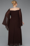 Long Brown Chiffon Plus Size Evening Gown ABU6068