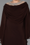 Long Brown Chiffon Plus Size Evening Gown ABU6068