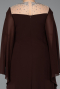 Long Brown Chiffon Plus Size Evening Gown ABU6068