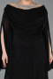 Long Black Chiffon Plus Size Evening Gown ABU6068