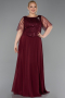 Long Burgundy Chiffon Formal Plus Size Dress ABU6585