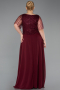 Long Burgundy Chiffon Formal Plus Size Dress ABU6585